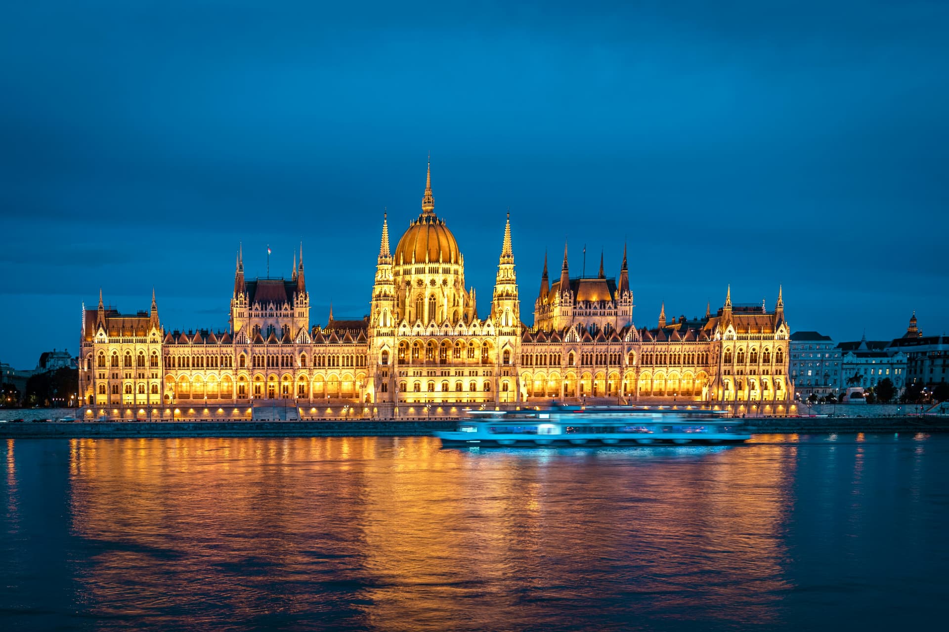 Hungarian Parliament at dusk